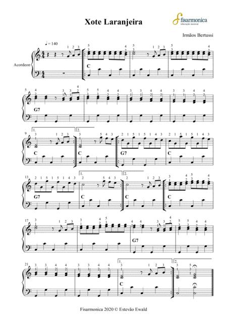 Xote Laranjeira Partitura Para Acordeon Sheet Music For Accordion Sheet Music