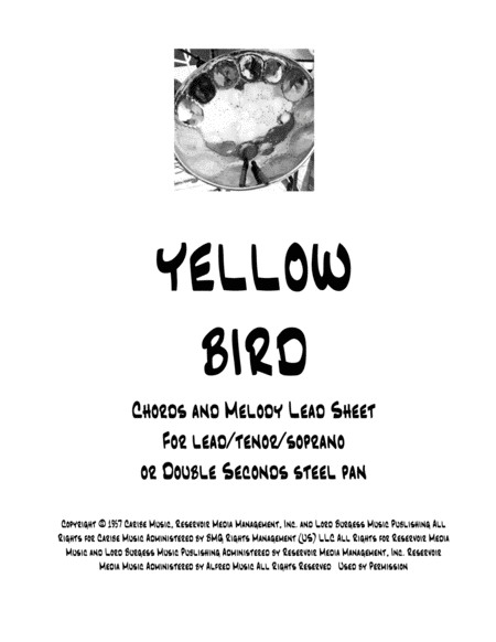 Free Sheet Music Yellow Bird For Steel Drum