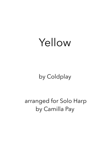 Yellow For Solo Harp Sheet Music