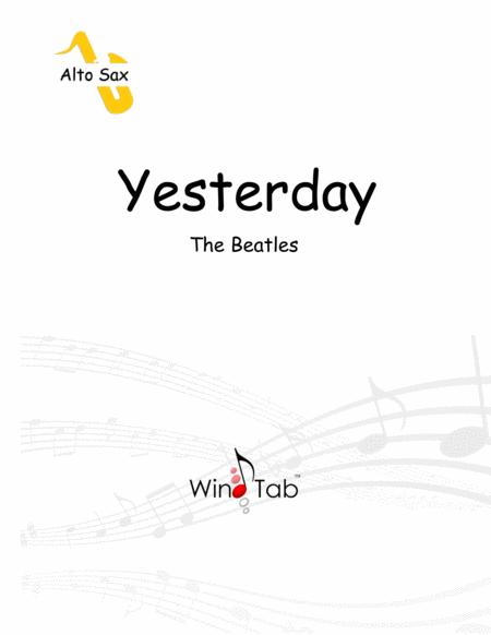 Yesterday Alto Saxophone Sheet Music Tab Sheet Music