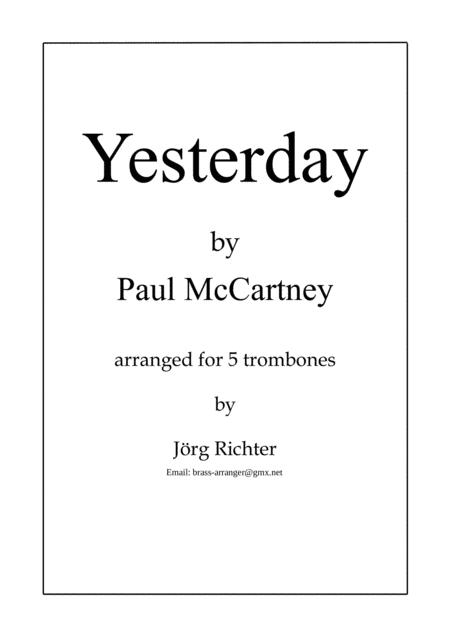 Free Sheet Music Yesterday For Trombone Quintet