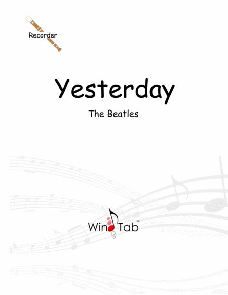 Free Sheet Music Yesterday Recorder Sheet Music Tab