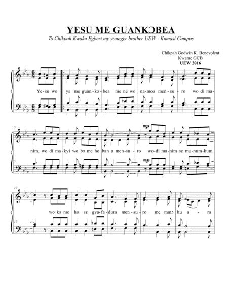 Yesu Me Guankobea Jesus My Fortress Twi Ghanaian Sheet Music