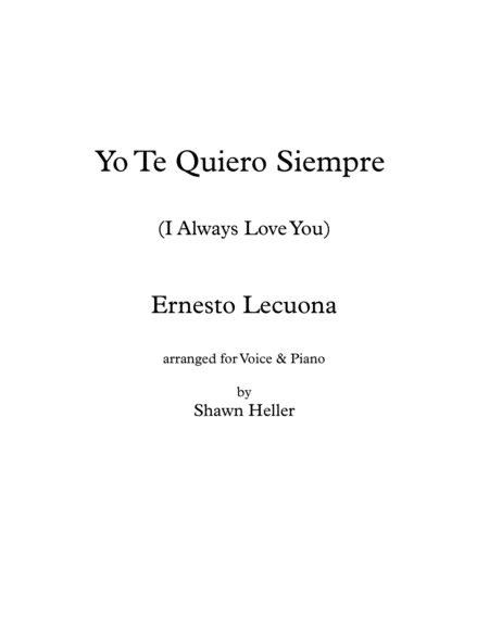 Free Sheet Music Yo Te Quiero Siempre