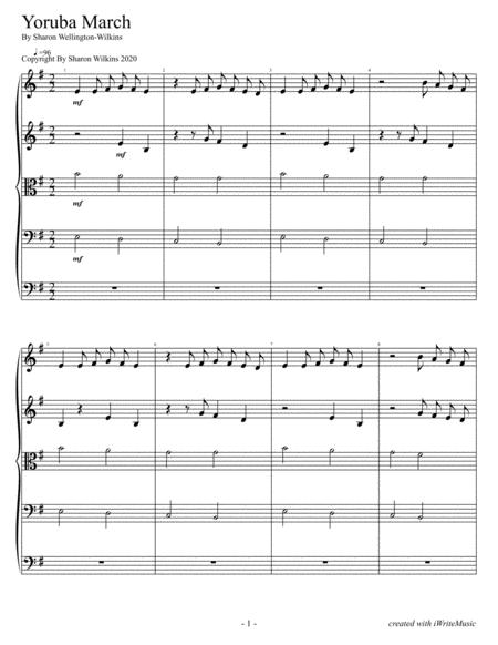 Free Sheet Music Yoruba March