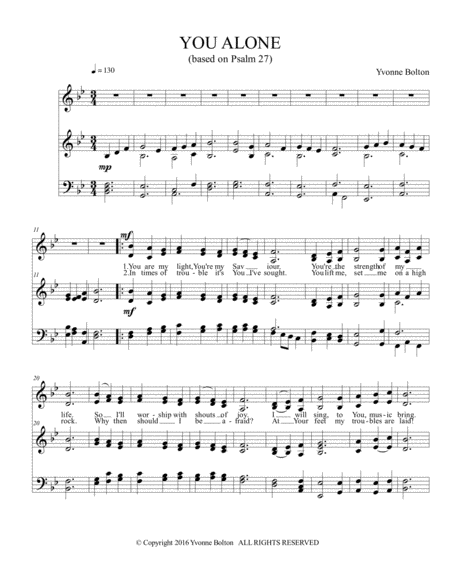 Free Sheet Music You Alone