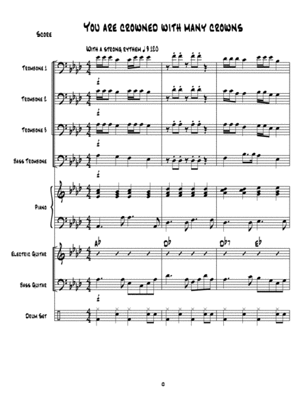 Free Sheet Music You Are Crowned With Many Crowns Trombone Praise
