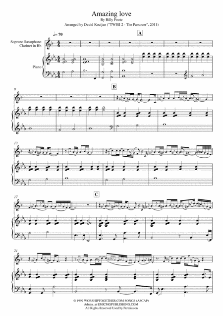 Free Sheet Music You Are My King Amazing Love Piano Soprano Sax Or Clarinet