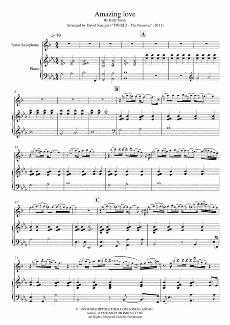 Free Sheet Music You Are My King Amazing Love Piano Tenor Sax