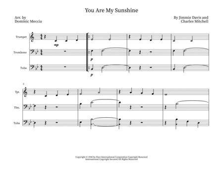 You Are My Sunshine Brass Trio Sheet Music