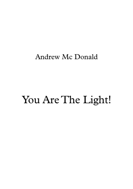 Free Sheet Music You Are The Light
