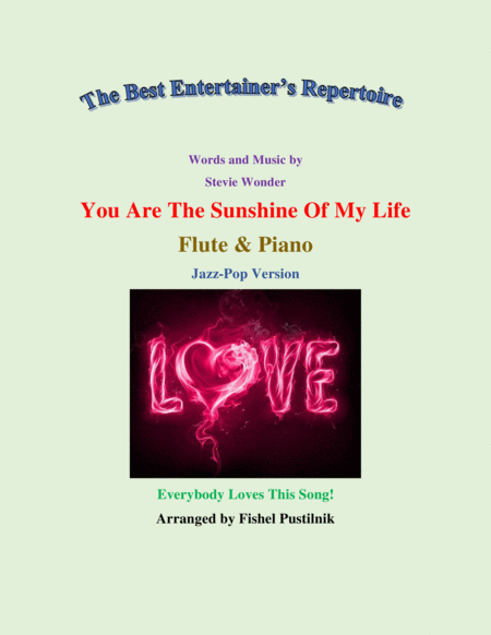 You Are The Sunshine Of My Life For Flute And Piano Video Sheet Music