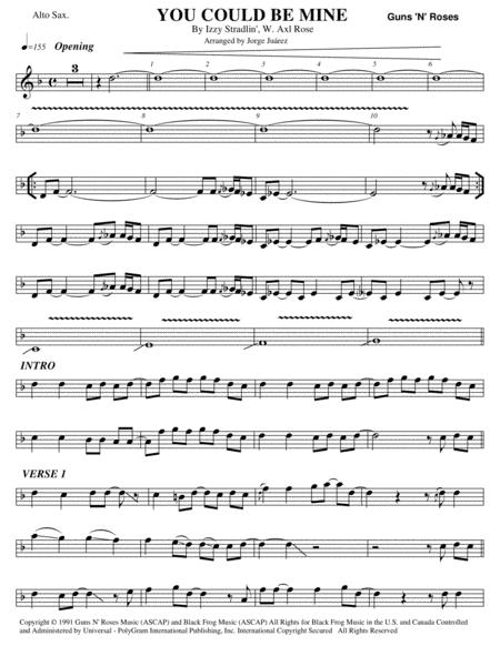 You Could Be Mine Alto Sax Sheet Music