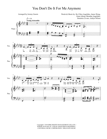 You Dont Do It For Me Anymore Sheet Music