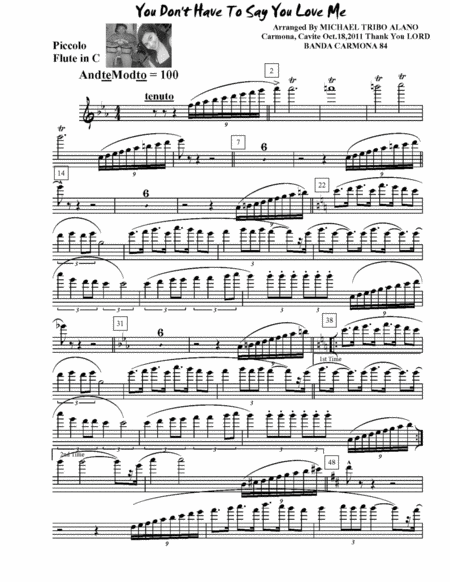 You Dont Have To Say You Love Me Sheet Music