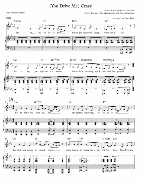 Free Sheet Music You Drive Me Crazy