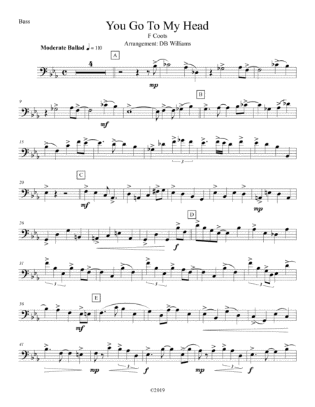 You Go To My Head Bass Sheet Music