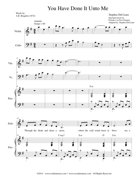 You Have Done It Unto Me Sheet Music