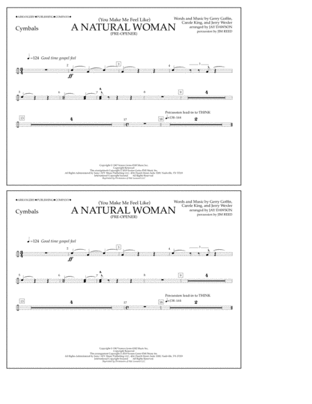 You Make Me Feel Like A Natural Woman Pre Opener Arr Jay Dawson Cymbals Sheet Music