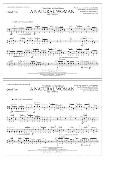 You Make Me Feel Like A Natural Woman Pre Opener Arr Jay Dawson Quad Toms Sheet Music