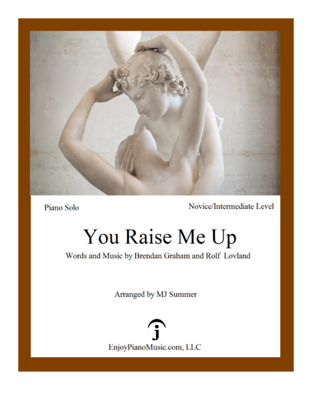 You Raise Me Up Josh Groban Intermediate Level For Easy Piano Solo Sheet Music