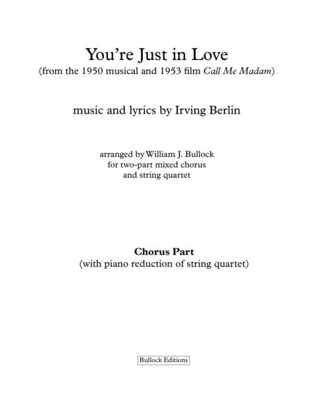 You Re Just In Love Chorus Piano Reduction Sheet Music