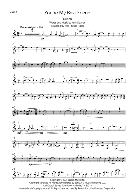 You Re My Best Friend String Trio Vln Vla Vc Sheet Music