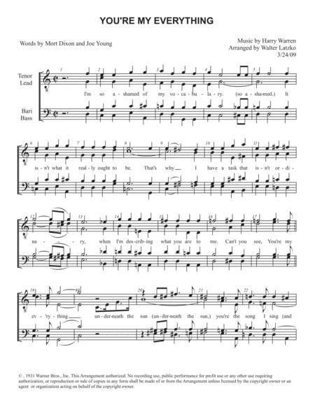 Free Sheet Music You Re My Everything
