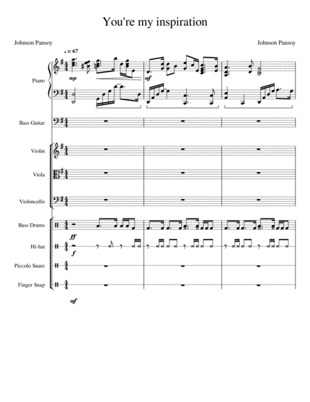 Free Sheet Music You Re My Inspiration