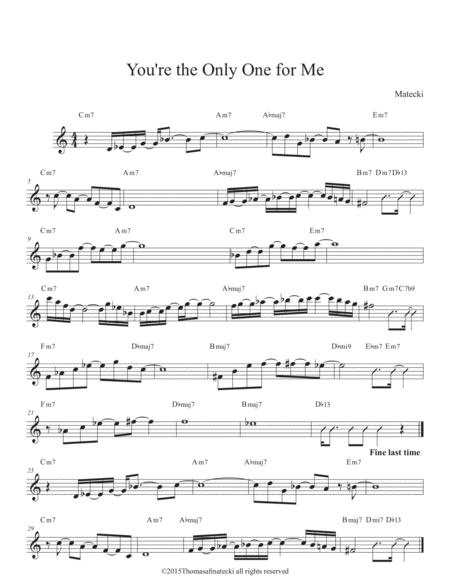 You Re The Only One For Me Fake Book Version Sheet Music