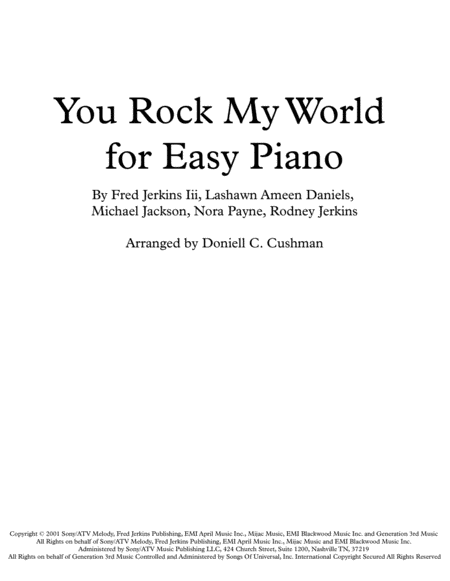 You Rock My World Sheet Music