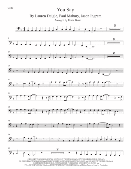 You Say Cello Original Key Sheet Music