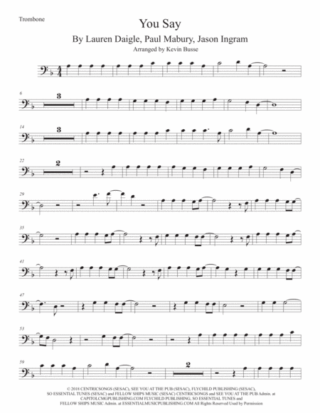 You Say Trombone Original Key Sheet Music