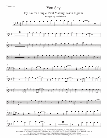 Free Sheet Music You Say Trombone