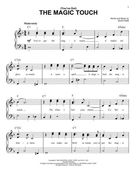 You Ve Got The Magic Touch Sheet Music