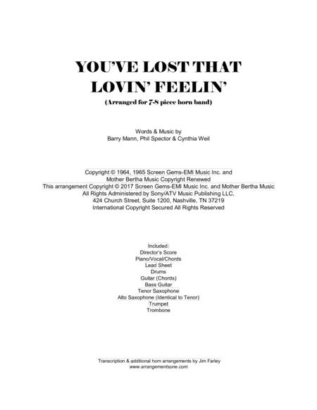 You Ve Lost That Lovin Feelin Arranged For 7 8 Piece Horn Band Sheet Music