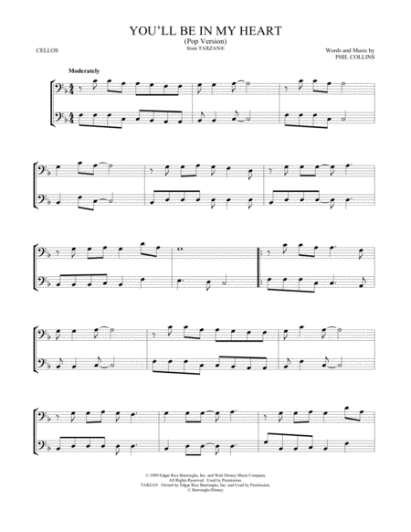 You Will Be In My Heart Pop Version Sheet Music