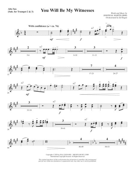 Free Sheet Music You Will Be My Witnesses Alto Sax Sub Trumpet 2 3