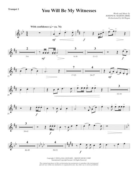 Free Sheet Music You Will Be My Witnesses Bb Trumpet 1