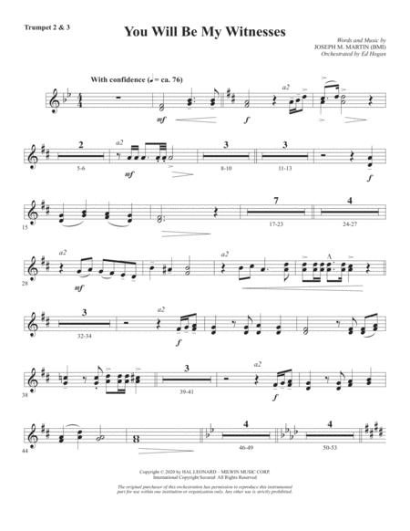 Free Sheet Music You Will Be My Witnesses Bb Trumpet 2 3