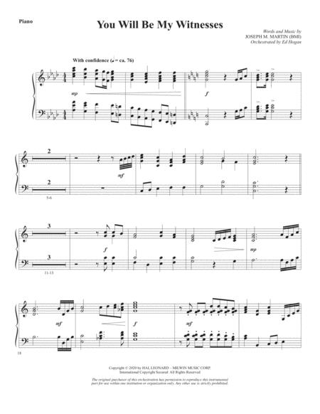 Free Sheet Music You Will Be My Witnesses Piano