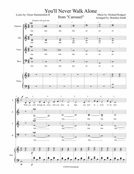 You Will Never Walk Alone Satb Piano Sheet Music