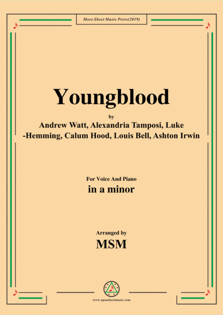 Free Sheet Music Youngblood In A Minor For Voice And Piano