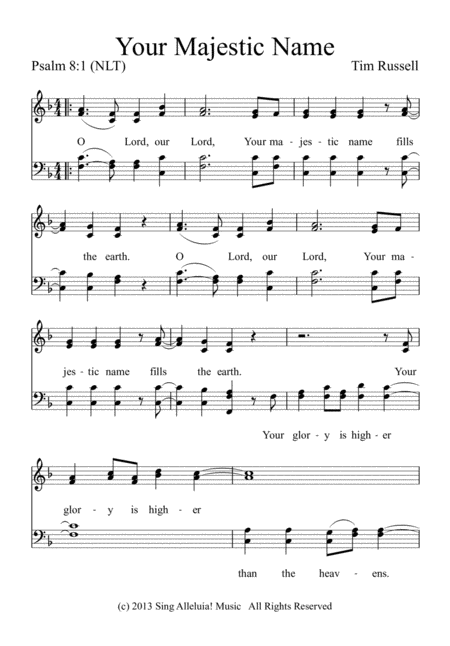 Your Majestic Name Sheet Music