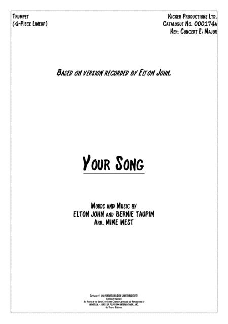 Free Sheet Music Your Song 4 Piece Brass Section