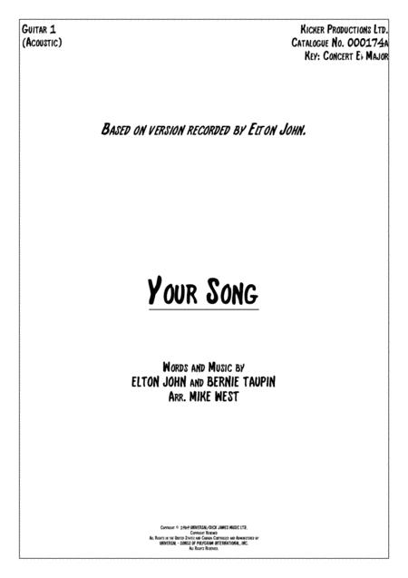 Free Sheet Music Your Song Guitar