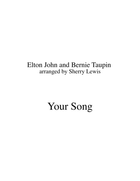 Free Sheet Music Your Song String Duo For String Duo