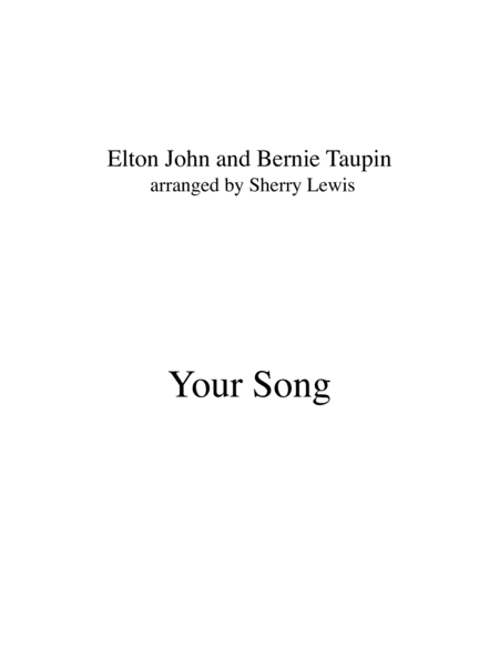 Your Song Violin Solo For Solo Violin Sheet Music