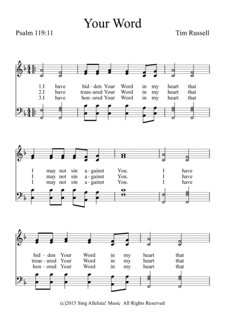 Free Sheet Music Your Word