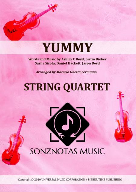 Yummy Justin Bieber Sheet Music For String Quartet Score And Parts Sheet Music